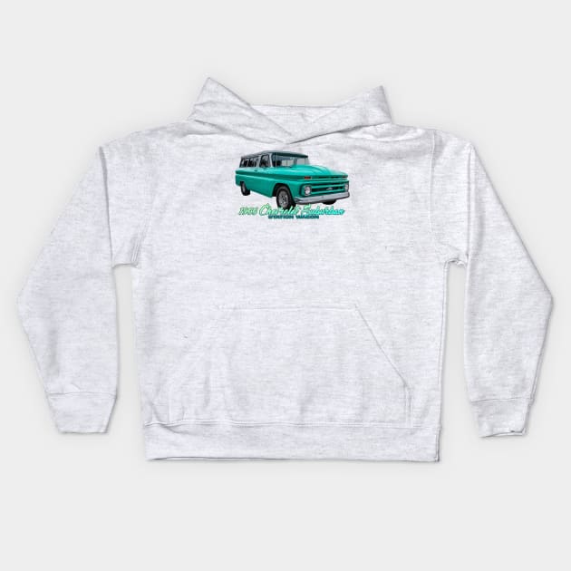 1966 Chevrolet Suburban Station Wagon Kids Hoodie by Gestalt Imagery